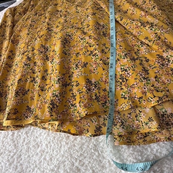 Nanette Lepore Womens Floral Yellow Dress Size 10, 3/4 Sleeve Made In China - Picture 7 of 12